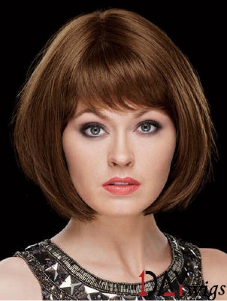 Chin Length Straight Capless Bobs 8 inch Top Synthetic Wigs