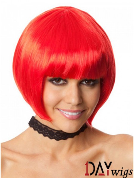 Amazing 10 inch Straight Red Bobs Short Wigs