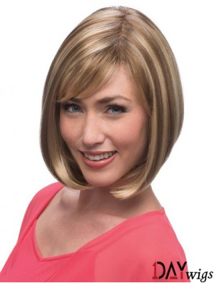 Chin Length Blonde Stylish 12 inch Straight Bob Wigs