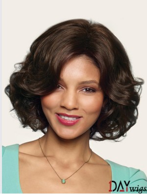 Wavy Without Bangs 10 inch Brown Great Synthetic Wigs