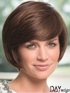 Wavy Chin Length Brown 8 inch Lace Front Perfect Bob Wigs