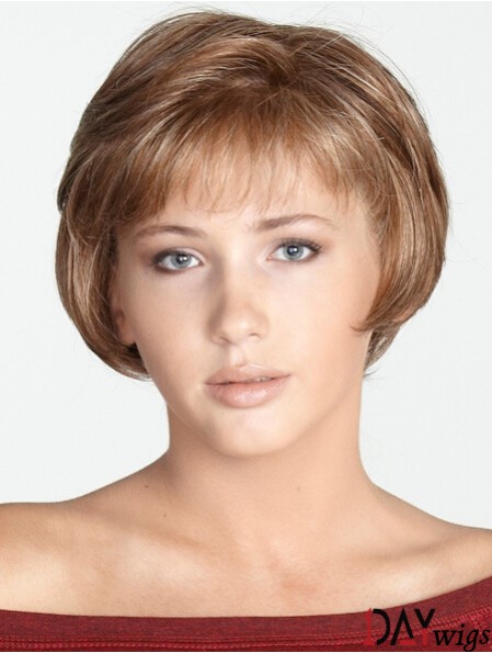 Straight Bobs 8 inch Blonde Fashion Synthetic Wigs