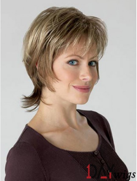 Chin Length Layered Wavy Blonde Great Synthetic Wigs