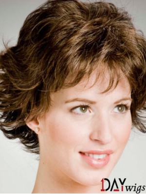 Stylish 8 inch Wavy Brown Layered Short Wigs