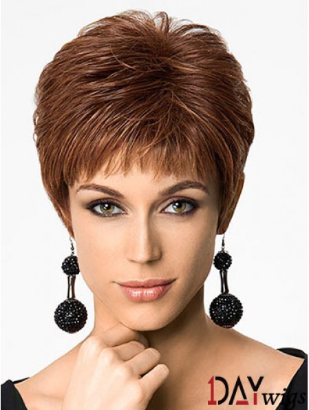 Discount 6 inch Straight Auburn Boycuts Short Wigs