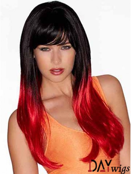 Straight Discount 22 inch Ombre/2 Tone With Bangs Long Wigs