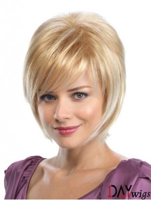 Bobs Blonde Synthetic Straight 8 inch Medium Wigs