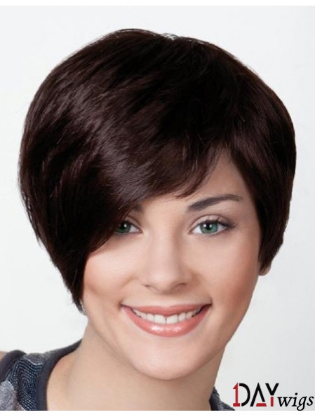 Black Boycuts Short 8 inch Straight Synthetic Monofilament Wig Sale