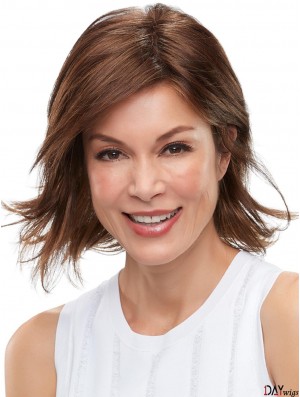 Auburn Without Bangs Straight 12 inch Chin Length Monofilament Fibre Wigs