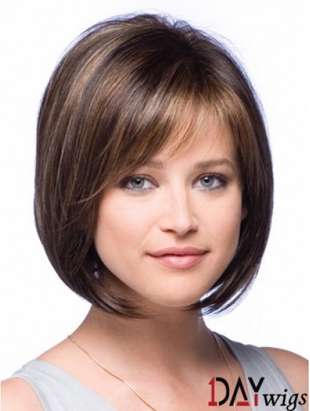 Bobs Chin Length Brown Straight New Petite Wigs