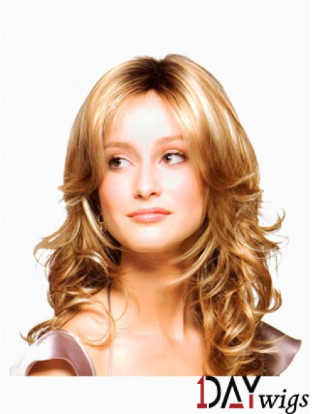 Wavy Layered Long Blonde Discount Lace Front Wigs