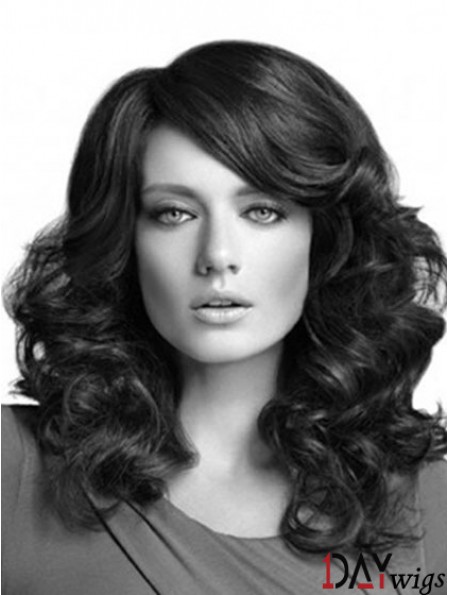 Curly Layered Long Black Cheapest Lace Front Wigs