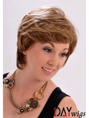10 inch Stylish Straight With Bangs Brown Short Wigs