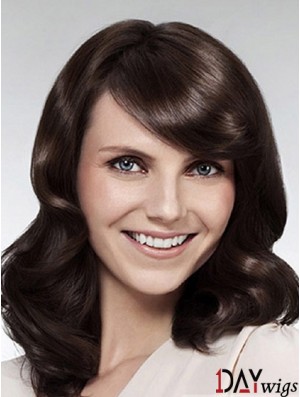 Wavy With Bangs Long Brown Popular Lace Front Wigs
