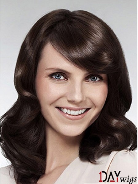 Wavy With Bangs Long Brown Popular Lace Front Wigs