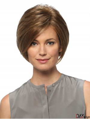 Straight Chin Length Blonde 8 inch Lace Front Modern Bob Wigs