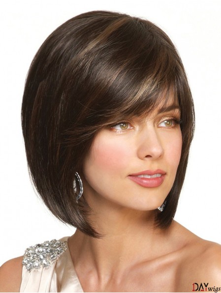 Bobs Chin Length Brown Straight Online Petite Wigs