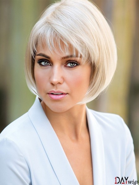 10 inch Short Capless Platinum Blonde Best Bob Wig