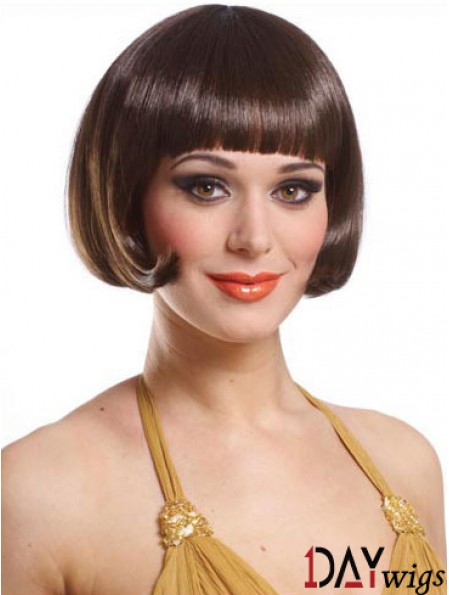 Copper Bob Wig With Capless Straight Style Short Length