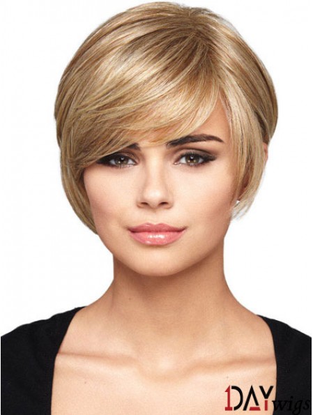 Capless Short Straight Blonde Hairstyles Bob Wigs