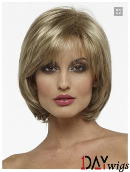 Capless Chin Length Straight Blonde Fashion Bob Wigs