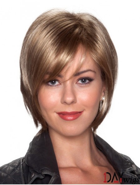 Straight Chin Length Blonde 10 inch Capless Affordable Bob Wigs