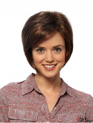 Straight Chin Length Auburn 8 inch Capless Online Bob Wigs