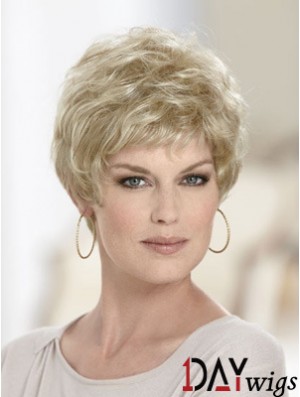 Boycuts Wavy Blonde Capless Discount Short Wigs