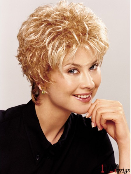 Wavy Boycuts Short Beautiful Blonde Synthetic Wigs