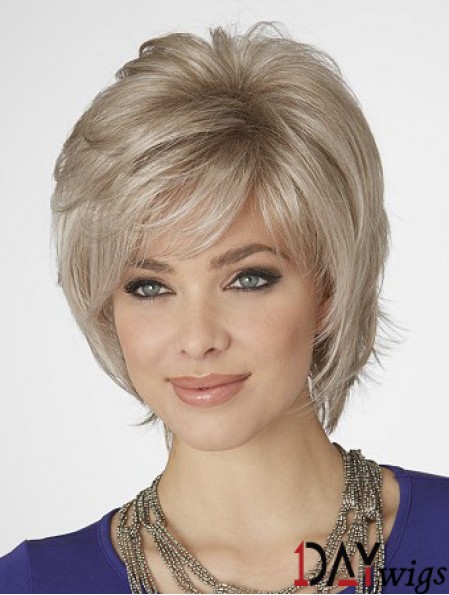 Wigs Blonde Bob With Capless Wavy Style Chin Length