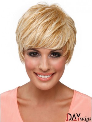 Boycuts Straight Blonde Capless Top Short Wigs