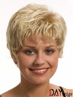 Boycuts Wavy Blonde Capless Best Short Wigs