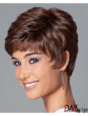 4 inch Sassy Wavy Boycuts Auburn Short Wigs