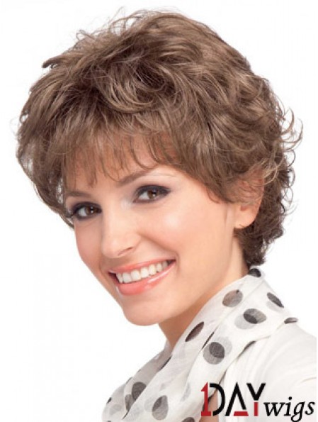 Modern Auburn Short Wavy Layered Real Hair Wigs