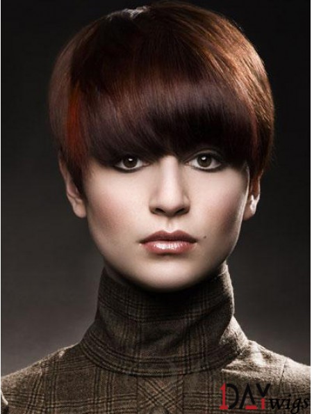 Boycuts Straight Auburn Capless High Quality Short Wigs