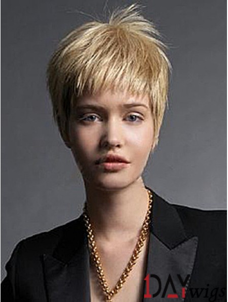 Boycuts Straight Blonde Capless Fabulous Short Wigs