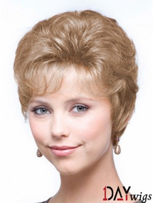 Wavy Blonde Ideal Cropped Classic Lady Wig