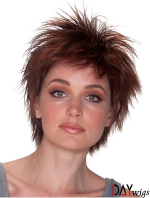 8 inch Exquisite Straight Layered Auburn Short Wigs