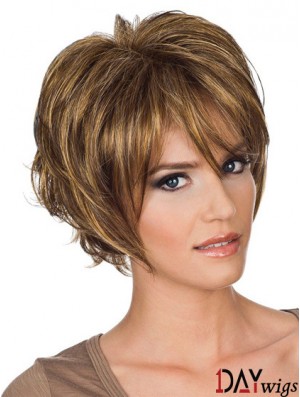 Layered Wavy Auburn Capless Amazing Short Wigs