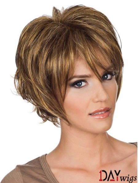 Layered Wavy Auburn Capless Amazing Short Wigs