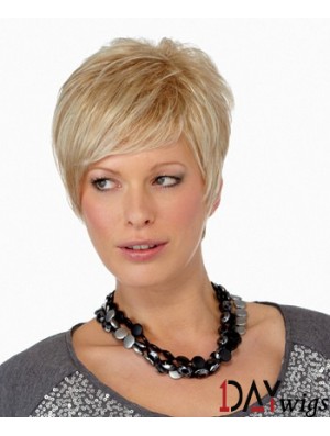 Boycuts Straight Blonde Capless Ideal Short Wigs