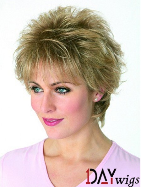 Boycuts Wavy Blonde Capless Cheapest Short Wigs