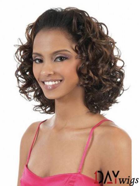 Wavy Shoulder Synthetic Brown Capless Half Wig 