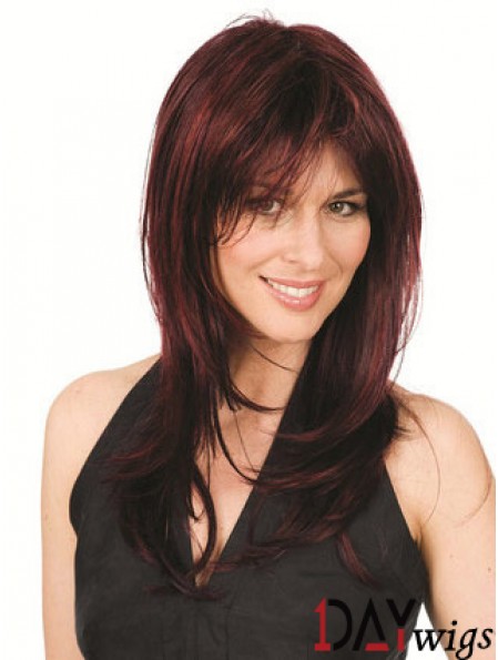 Discount Auburn Straight With Bangs Capless Long Wigs