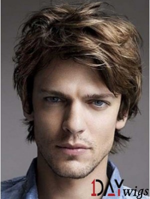 Brown Lace Front Wavy Short Layered Mens Hairstyles