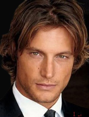 Wave Lace Front Brown Remy Real Short Mens Hair Wigs