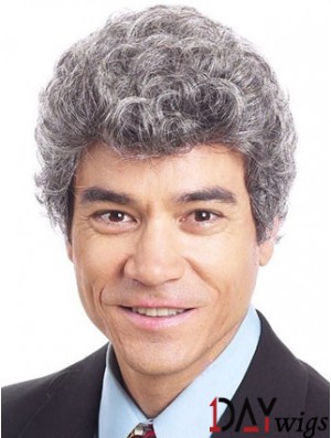 Curly 6 inch Capless Short Synthetic Old Man Wigs