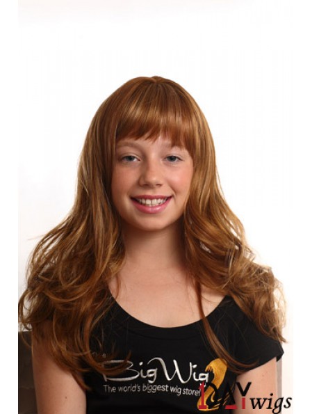 Wavy Long Auburn Synthetic Capless Kids Wigs