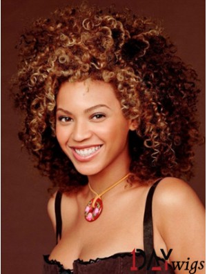 Ombre/2 Layered Shoulder Lace Front Kinky  Real Hair Lace Wig