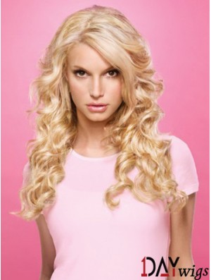 Wavy Lace Front Layered Long Blonde Popular Jessica Simpson Wigs